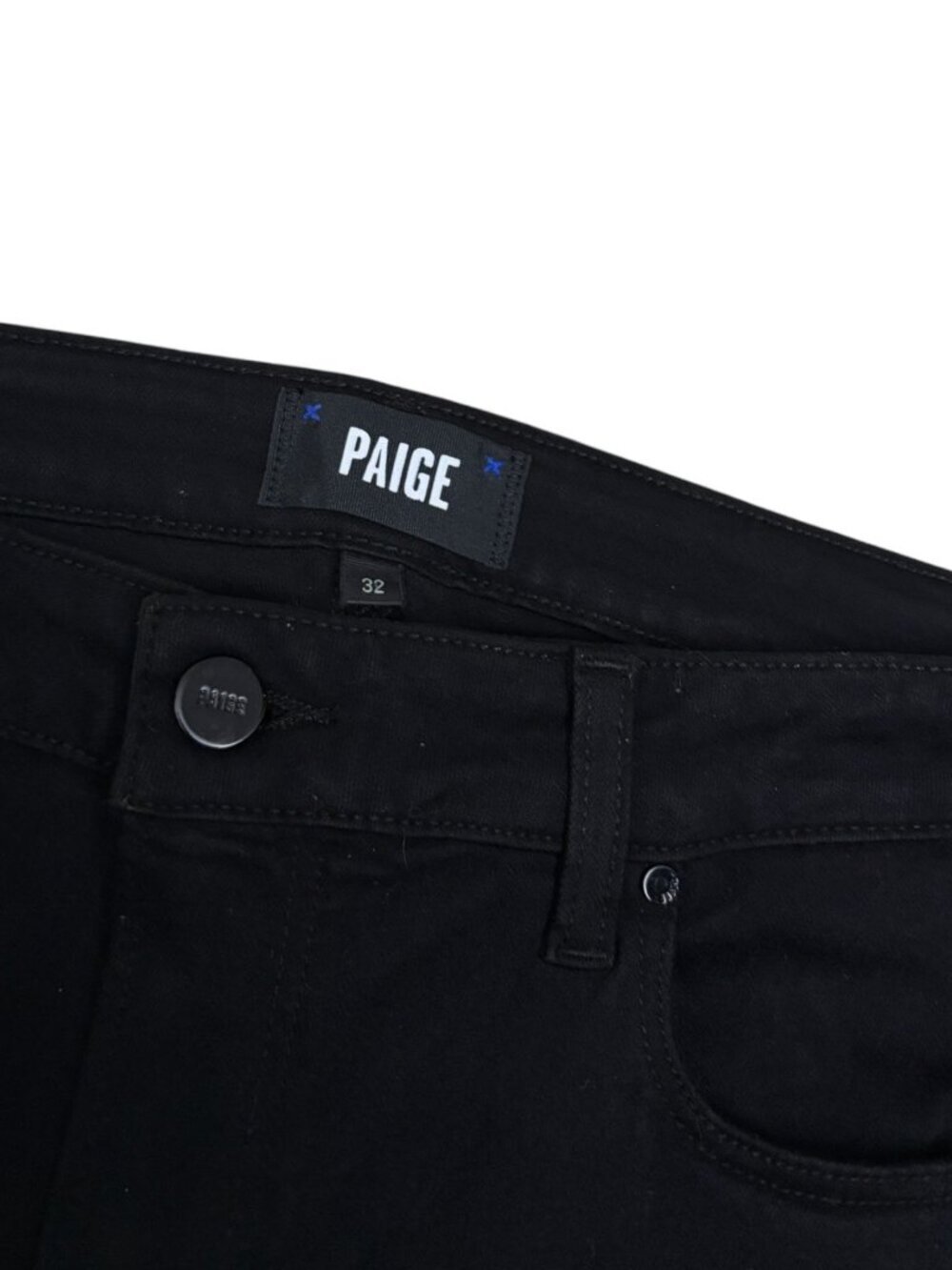 PAIGE Flared GENEVIEVE Black Denim Luxury Designer Pants Jeans Womens 34x36 - Picture 3 of 7